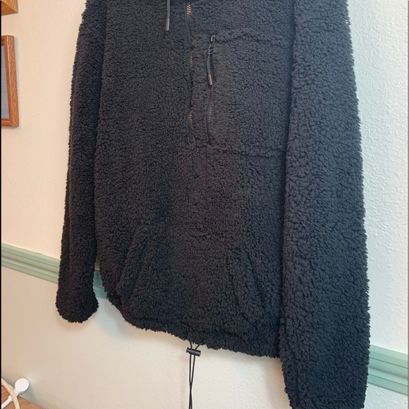 ❤️Black Fuzzy Half-Zip - Picture 3 of 5